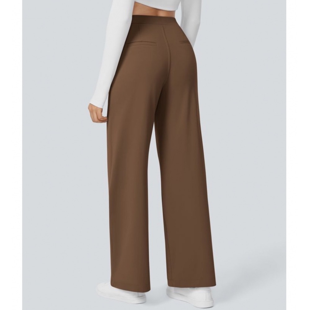 Halara Flex Medium Pleated DayStretch High Waisted Pocket Straight Leg Work Pant - Picture 2 of 10